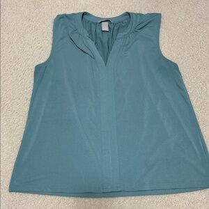 H&M Sleeveless Blue/turquoise office career casual v-neck sleevless blouse